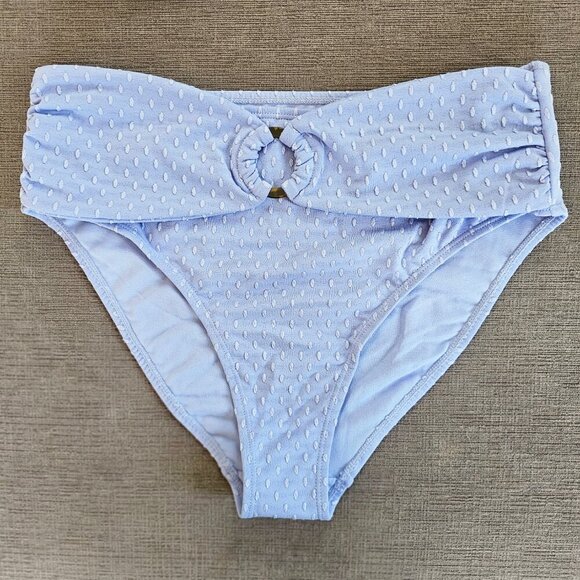 NWT CABANA DEL SOL Women's Light Blue Textured Belted Bikini Set Size Large - Picture 2 of 10